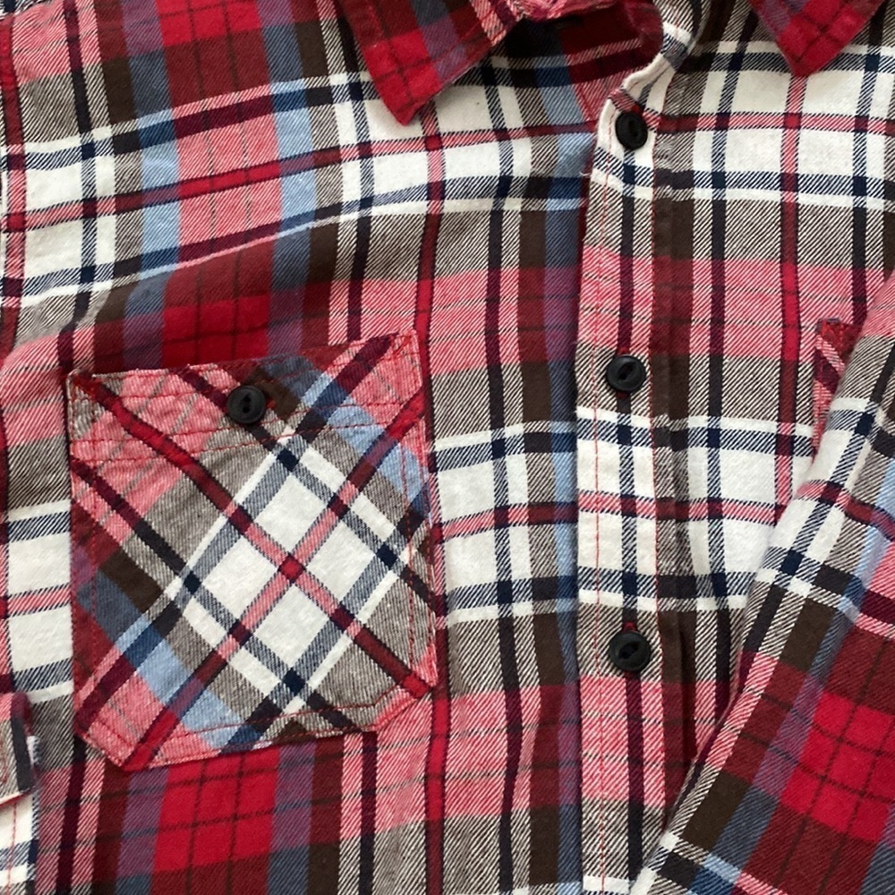 American rag red white flannel size xl